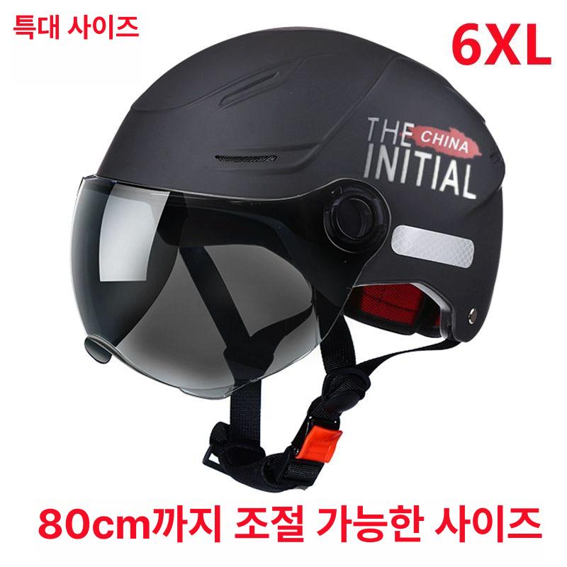 특대형 대두 반모 빅사이즈 남성용 스쿠터 헬맷 오토바이 무광블랙 긴 티 미러 - 상세 이미지 2
