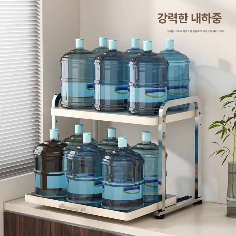 밥솥 레일선반 슬라이드 다이 거치대 주방 수납장 62cm - 상세 이미지 5