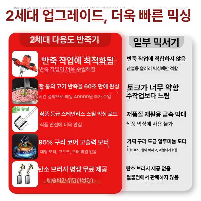 핸드 배합기 믹싱 믹서기 반죽 섞기 속재료 죽 고기 속 고출력 드릴 전기 믹서 혼합 - 상세 이미지 3