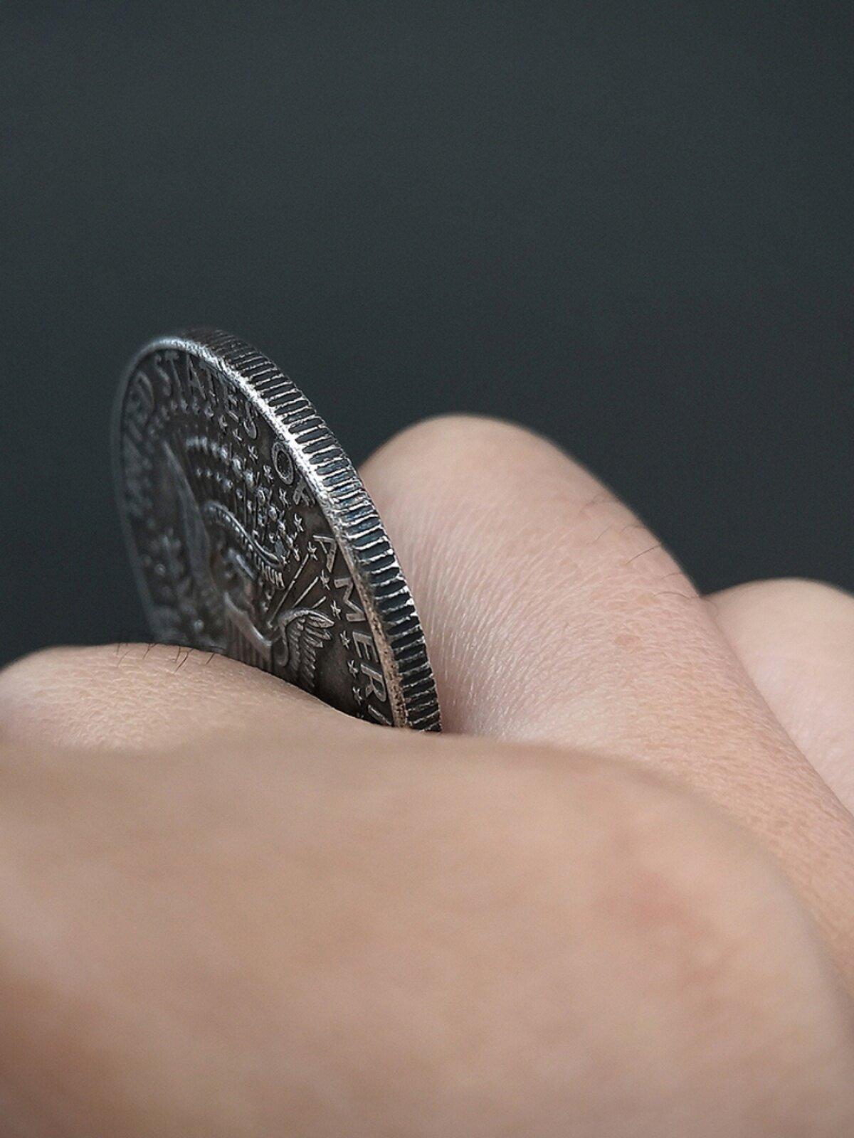 기념주화 켈빈 디자인 손가락 회전 장난감 동전 1974 켈리디시 빈티지 워싱 30mm - 상세 이미지 4