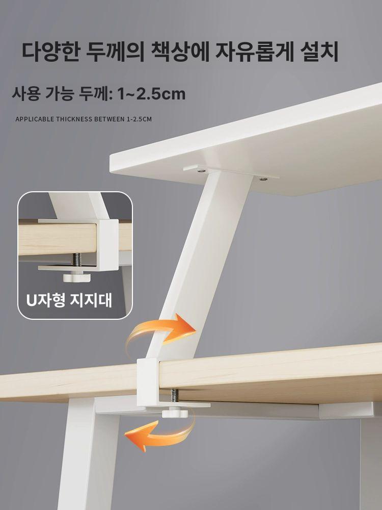 듀얼 모니터 거치대 암형 세로 거치 지원 브라켓 호환 화이트 100cm - 상세 이미지 3
