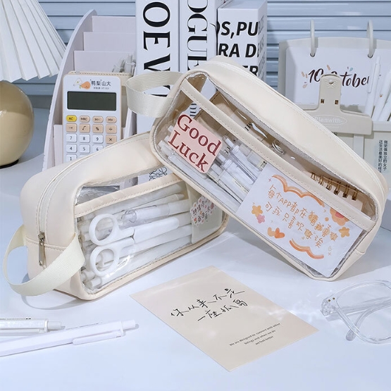 필통 중 고등 DIY 다용도 학원 지퍼 꾸미기 펜슬 귀여운 파우치 학생 선물 친구 파스텔 - 상품 이미지