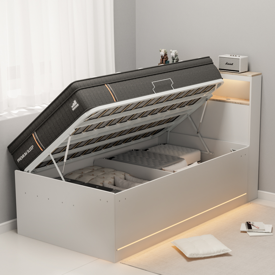 스스디 제니 리프트업 SE0 수납 침대 프레임 SS 슈퍼싱글 높이 400 가로형 제품 이미지