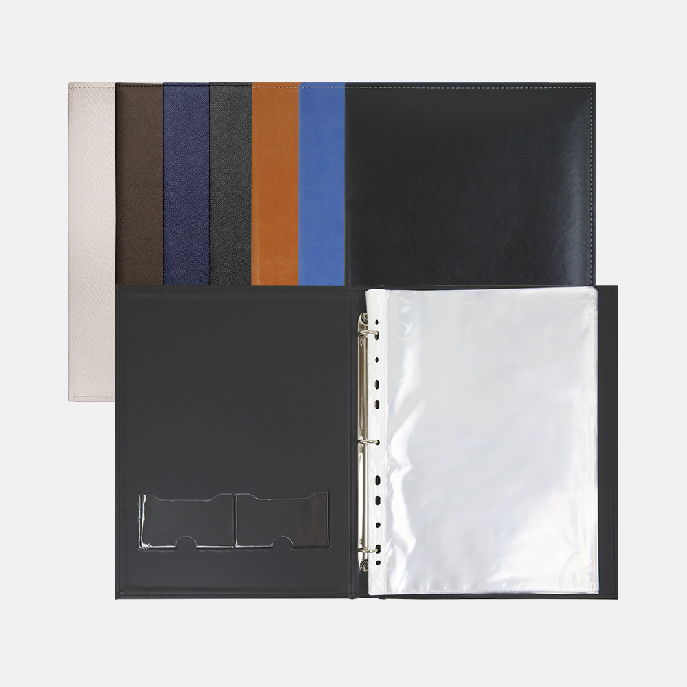 A4 아인텍 3공 바인더 고급2단 가죽파일 내지40매 HH11 제품 이미지