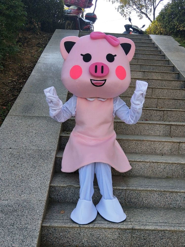 돼지 인형탈 코스프레 핑크 축제 의상 행사용 공연 핑크레드 150-174cm - 상세 이미지 5