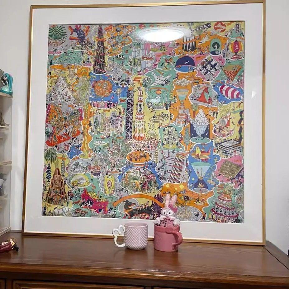 스카프액자 DIY 셀프형 무광골드 인테리어 집꾸미기 무광 금색 알루미늄 프레임 60x60cm (50x50cm 스카프) - 상세 이미지 2