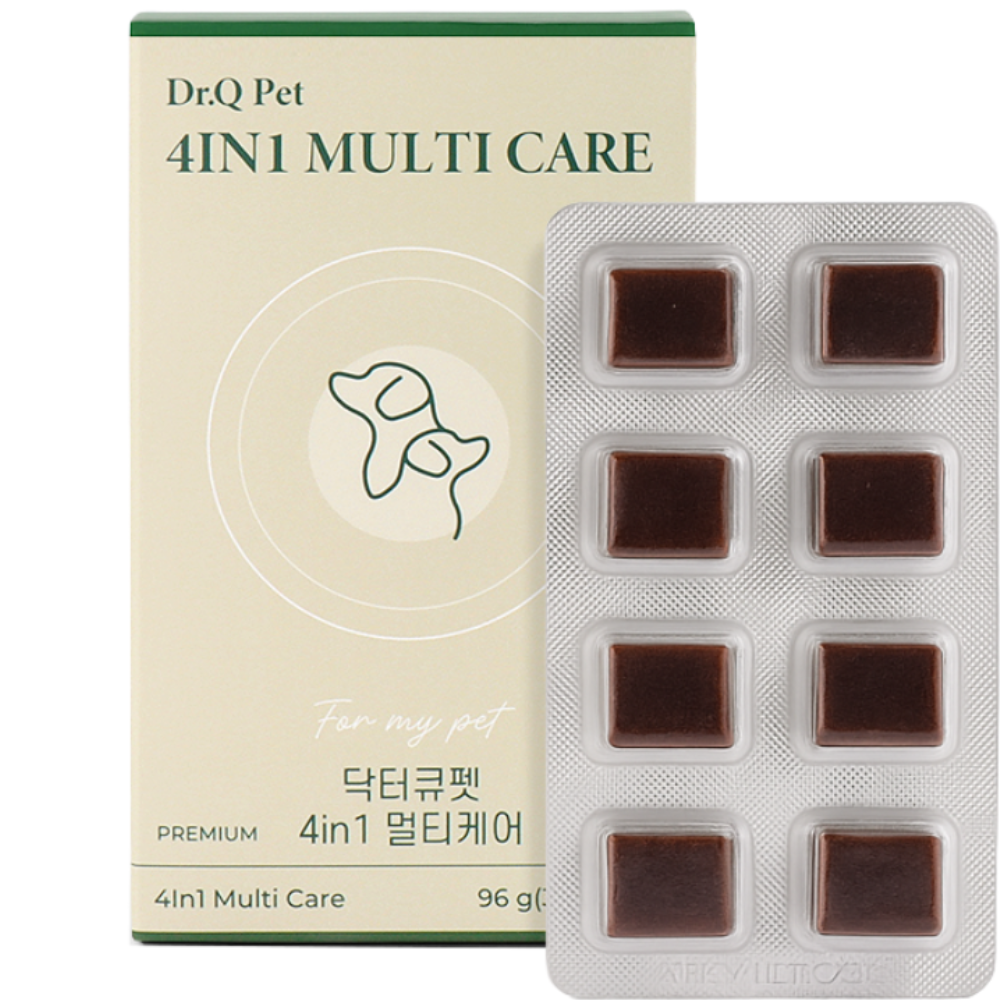 닥터큐펫 강아지 종합 영양제 유산균 장 면역력 피부 구강 멀티 케어 32정, 1개 - 상품 이미지