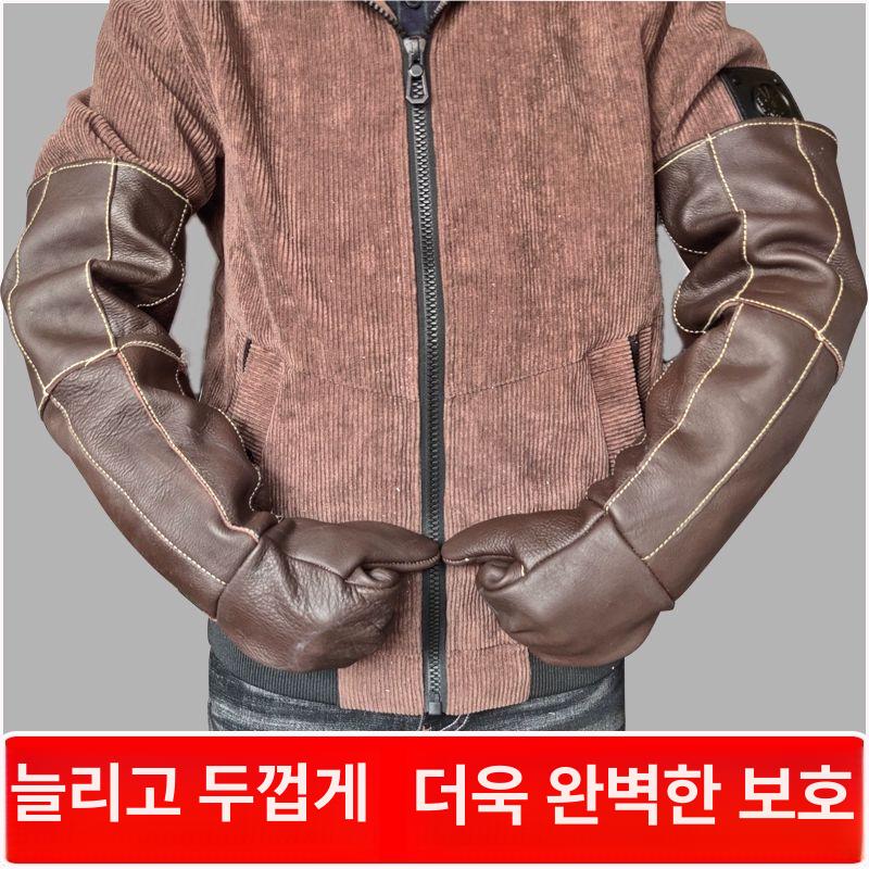 물림방지 장갑 용접용 글러브 훈련용 동물구조용 대형견 이중층 두꺼운 악어 거미 가죽 장갑 대형악어용 l - 상세 이미지 4