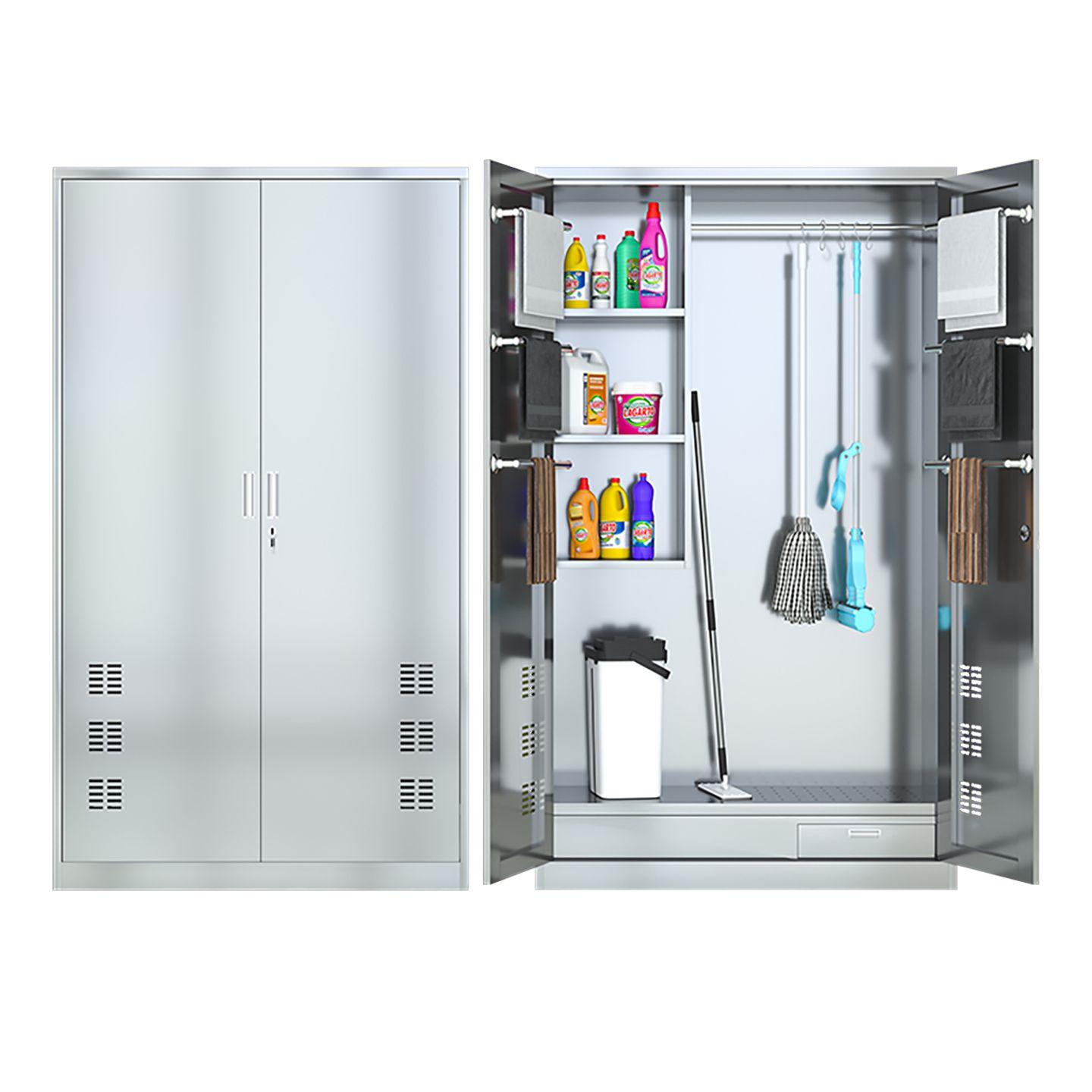 청소용 도구함 걸레 수납함 철제 사무실 걸이대 정리함 더블 도어 900mm 하이레그 201 1.2mm - 상품 이미지