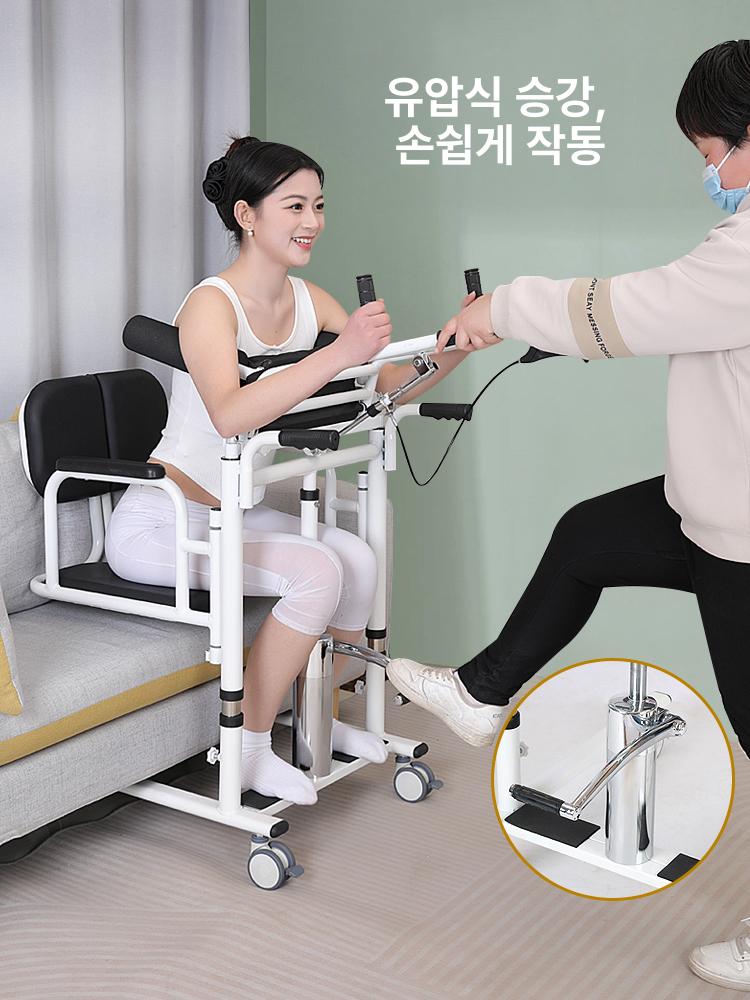 노인 이송 리프트 이동 기구 시프터 보조 간병 환자 보조서기보조모델 스테인리스스틸 샤프트 블랙 - 상세 이미지 4