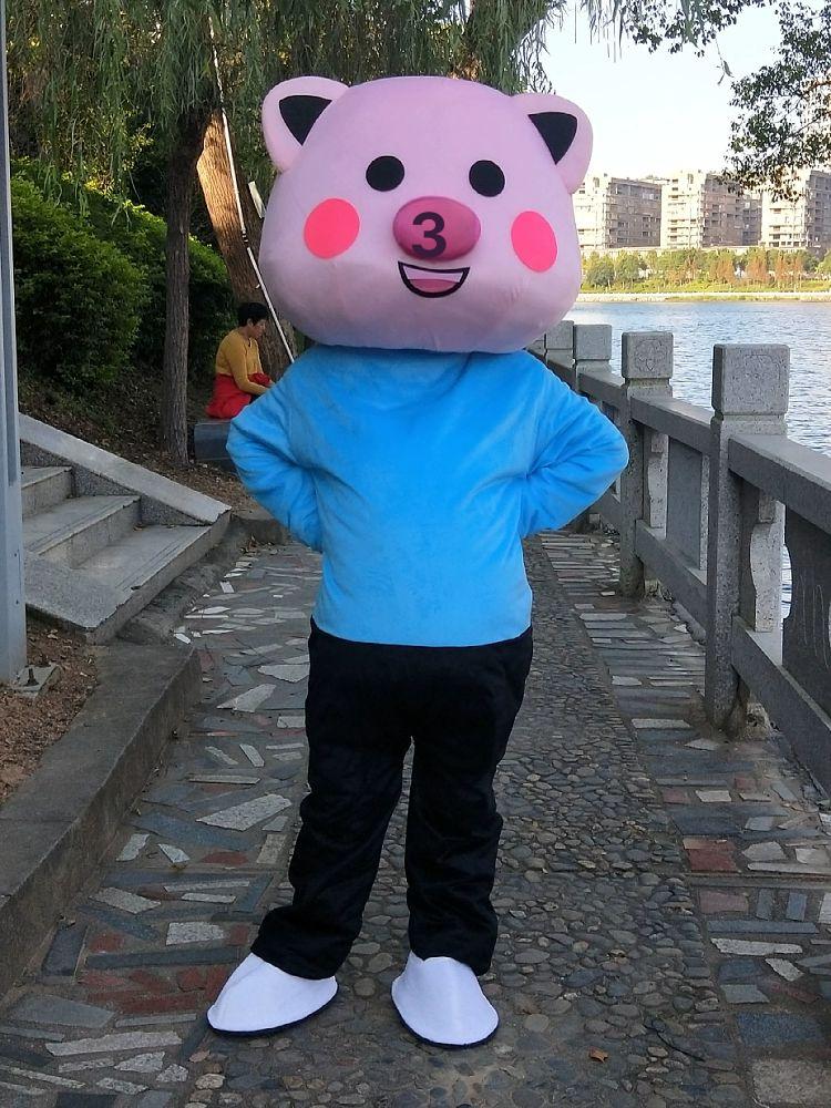 돼지 인형탈 코스프레 핑크 축제 의상 행사용 공연 핑크레드 150-174cm - 상세 이미지 3