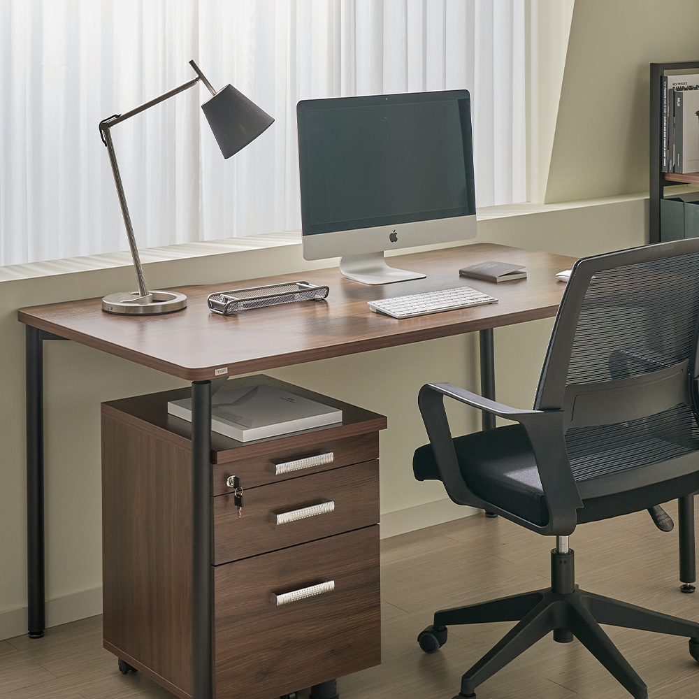 티에스퍼니처 두로 LPM 베이직 서재 데스크 1400x800mm, 블랙+사각/오크 이미지 6