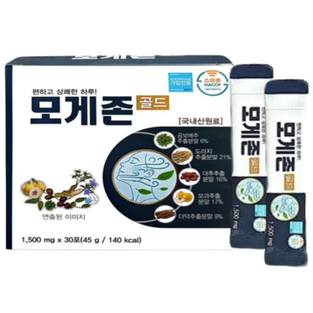 (1박스) 목 관리에 좋고 편한 모게존 골드 분말스틱 - 상품 이미지