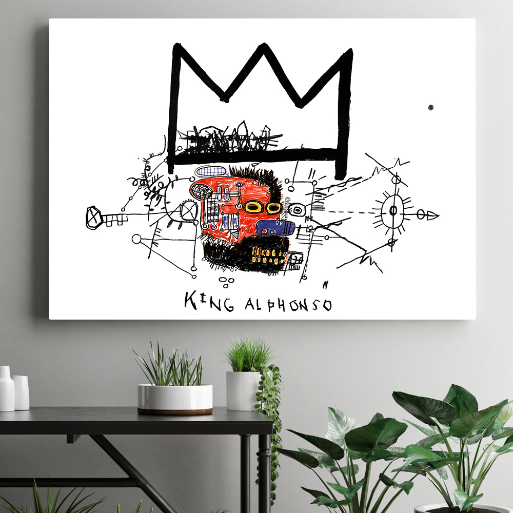 장 미셸 바스키아 인테리어 그림 액자 포스터 명화 21 King Alphonso 1983 - 상품 이미지