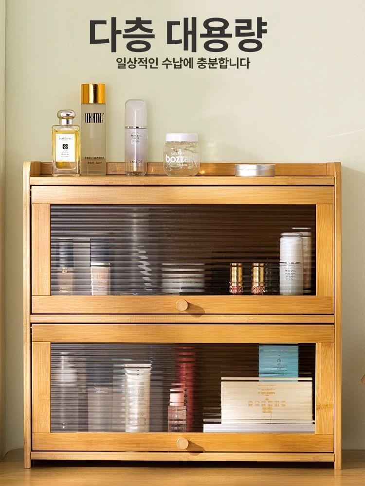 식기 물컵 커피잔 주방 양념디스플레이 캐비닛 식탁 보관 2칸 52길이 - 상세 이미지 5