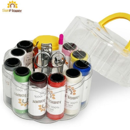 휴대용 재봉세트 보관함 다색상 실패 바늘 단추 손바느질 가정용 수선도구