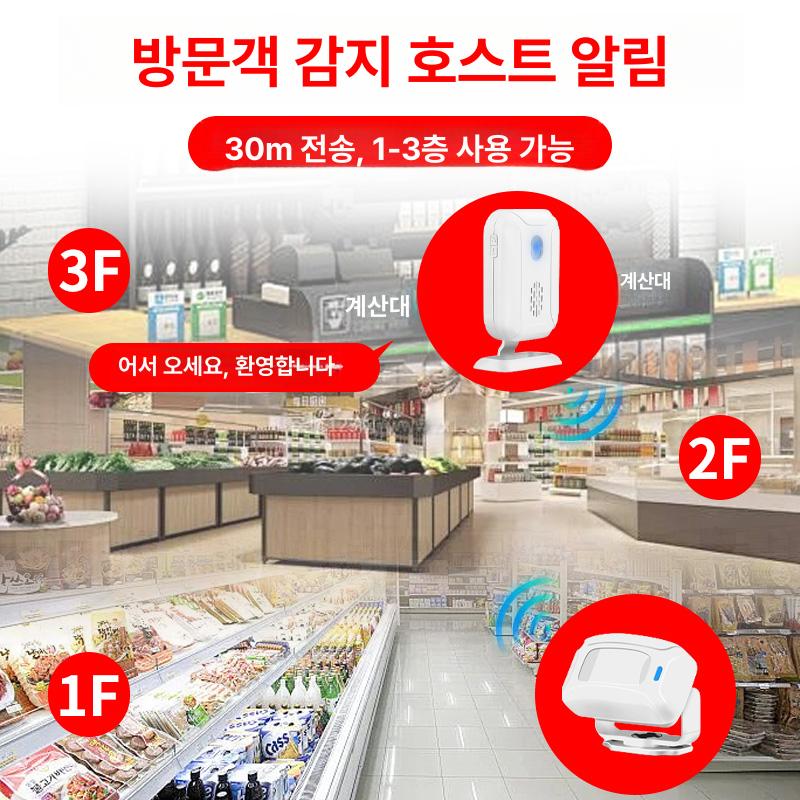 출입문 센서 센서벨 문열림 알림 게스트 환영 도어 알람 배터리 플러그인겸용 본체 1개 - 상세 이미지 3