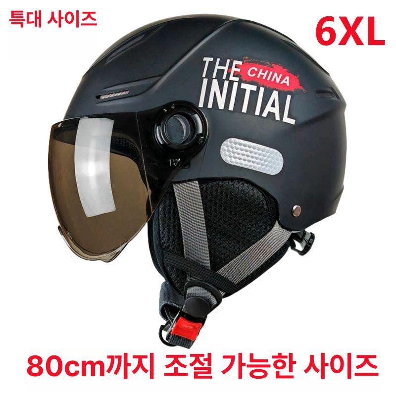 특대형 대두 반모 빅사이즈 남성용 스쿠터 헬맷 오토바이 무광블랙 긴 티 미러 - 상세 이미지 5