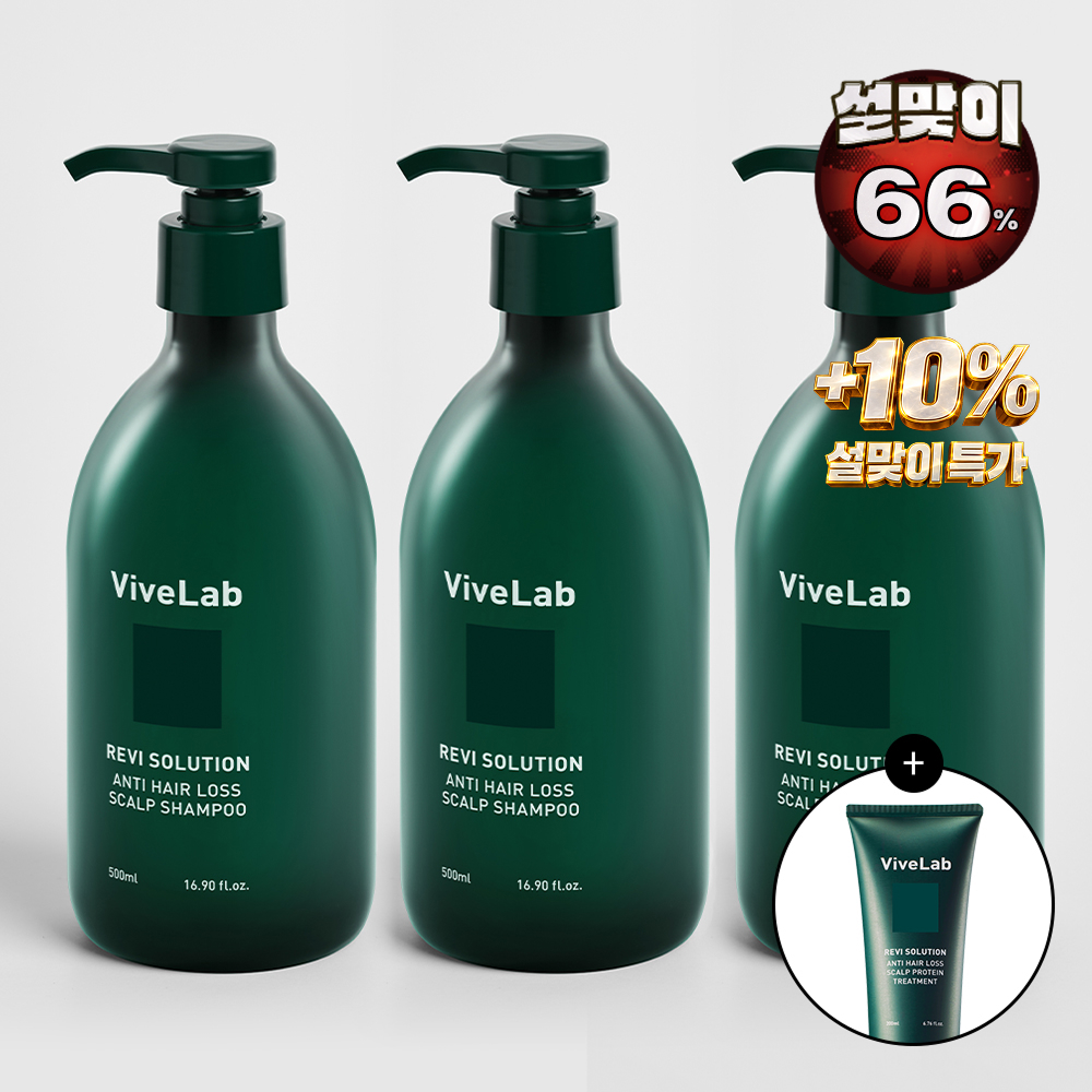 바이브랩 4주 솔루션 초록 탈모 샴푸 우디플로럴머스크, 500ml, 3개 제품 이미지