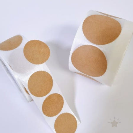 포장용 무지 크라프트 원형 밀봉 라벨 스티커 롤 테이프 택배 봉투 마감 씰링