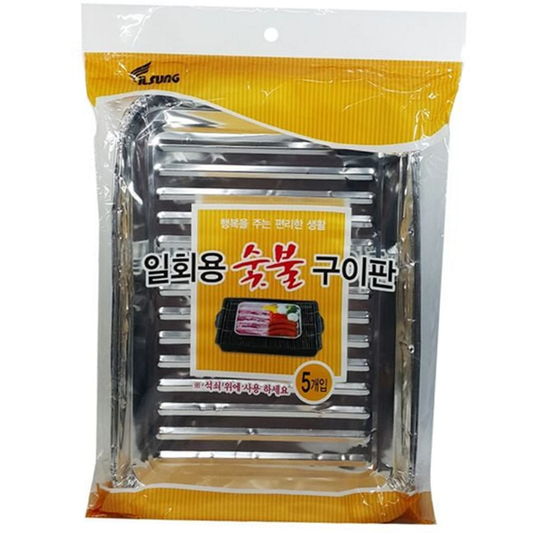 휴대용 일회용 숯불 구이판 바베큐 캠핑용 구이판 피크닉 고기판 그릴용 - 상품 이미지