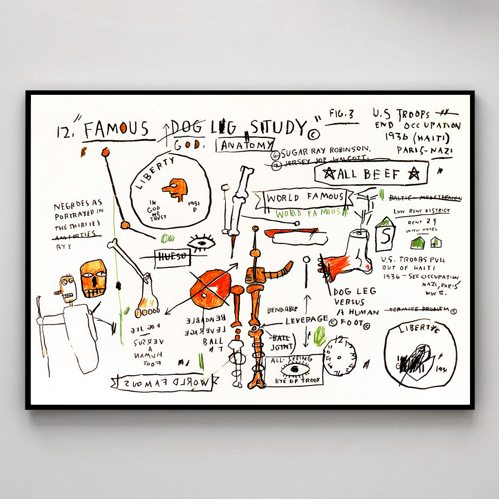 장 미셸 바스키아 인테리어 그림 액자 포스터 명화 16 Dog Leg Study 1982 - 상세 이미지 3