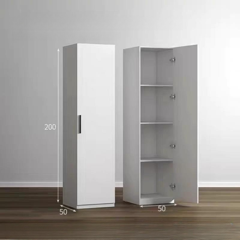 블루바구니 폭좁은수납장 거실수납장 틈새장 침대 30 x 50x200 4단 파티클보드 싱글 도어 조립 필요 - 상세 이미지 3