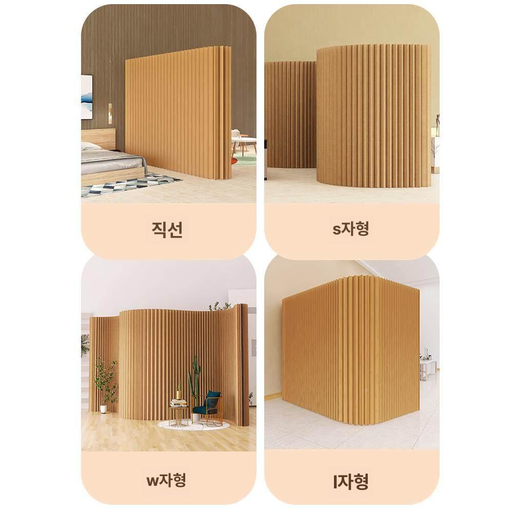 종이 파티션 카페 칸막이 공간분리 사무실 병풍 가림막 브라운 높이 2m 길이 3m 두께 36cm 브라운 - 상세 이미지 2