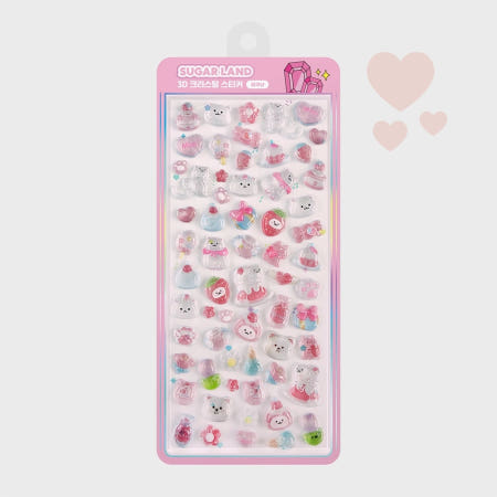 디스톤유니버스 3D입체 봉봉드롭랜드 캐릭터스티커 과일스티커