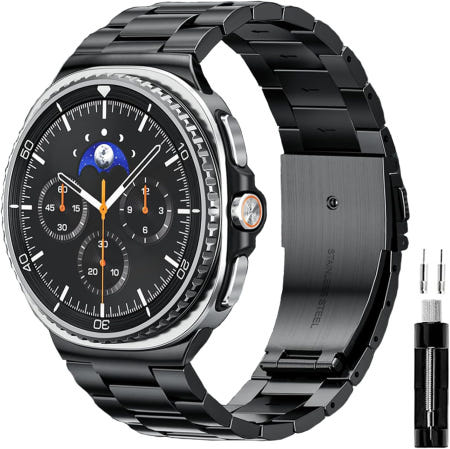 [해외]골드톨럭 노 갭 스테인리스 스틸 밴드 삼성 갤럭시 워치 8 7 6 5 4 클래식 FE 프로 울트라 40mm 44mm 46mm 43mm 47mm Galaxy 8 Black