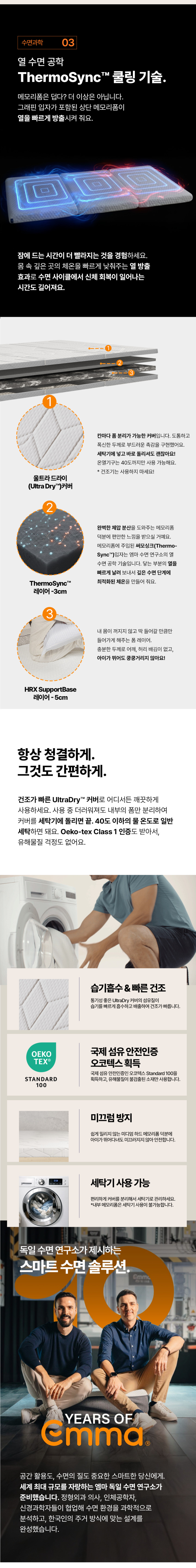 독일 엠마 푸톤 3단 접이식 매트리스 프리미엄 토퍼 Q(퀸) 판매처 상세 정보 이미지 4