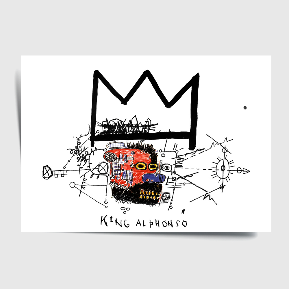 장 미셸 바스키아 인테리어 그림 액자 포스터 명화 21 King Alphonso 1983 - 상세 이미지 2