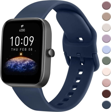 [해외]Amazfit GTS 4 / 미니 3 2e 2 GTR 밴드 Bip Pro U Lite S 스마트워치 여성 남성용 20mm 소프트 교체 스포츠 스트랩 Abyss Blue