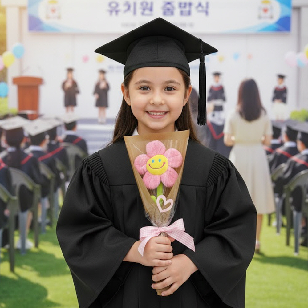 스마일꽃 한송이 킨더조이 인형 꽃다발 - 상세 이미지 3