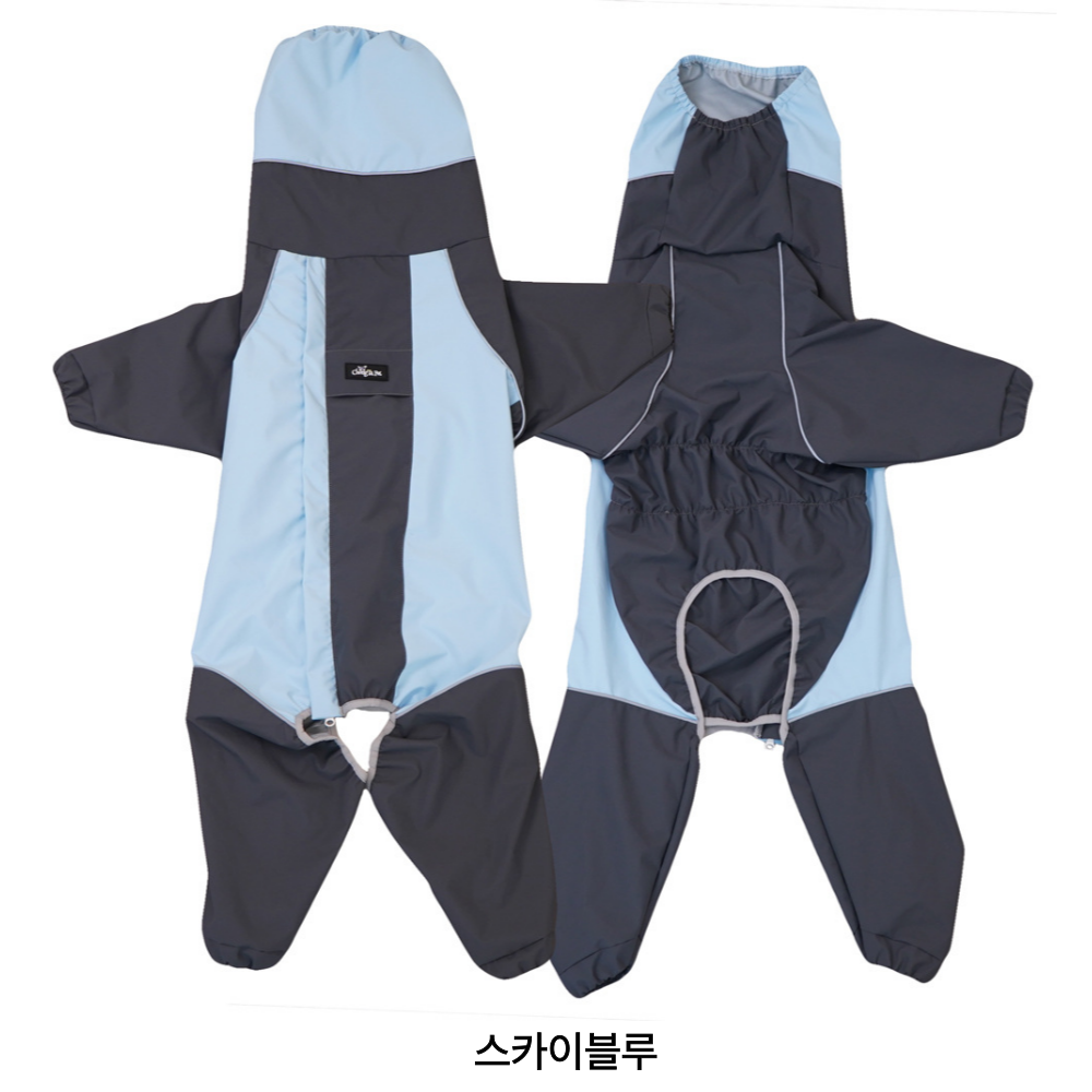 위드레오 대형견 중형견 올인원 우비 비옷 진돗개 꼬리덮개 퍼플, S 이미지 8