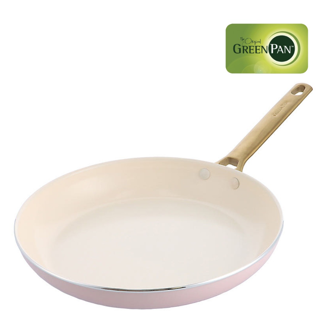 그린팬 파도바 세라믹 논스틱 코팅 인덕션 골드 스텐 핸들 명절 프라이팬 28cm, 블러쉬핑크 - 상품 이미지