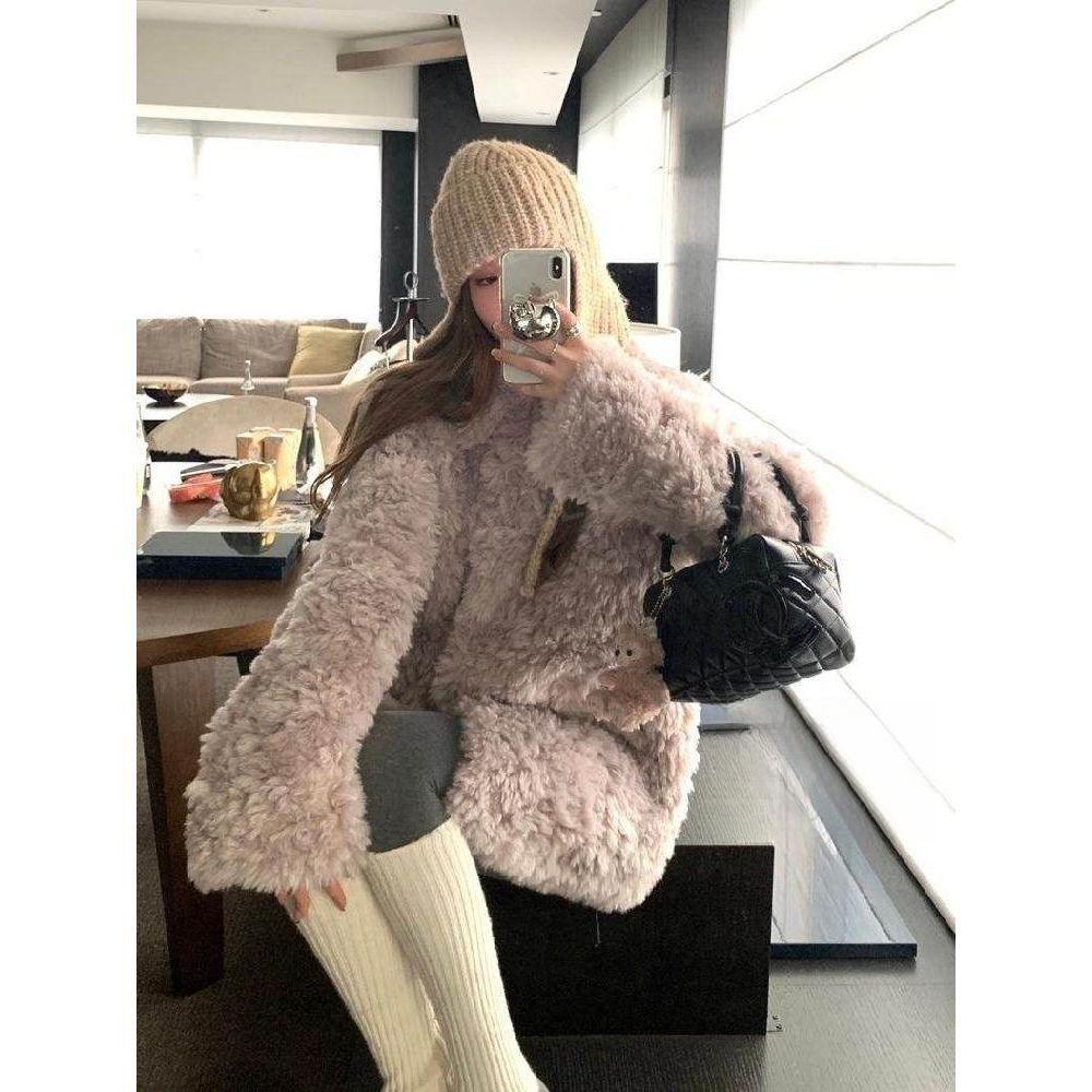 하이엔드 루즈핏 페이브 자켓 에코퍼 실용적인 패셔너블 다양한 트렌디 패션 쿠키 옐로우 S - 상세 이미지 2