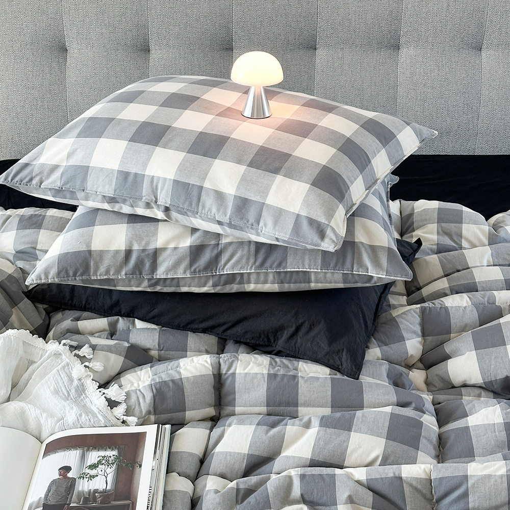 클래식 빅체크 워싱 광목 30수 순면 국내제작 사계절 항균 차렵이불 SS