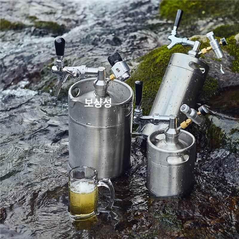 맥주 케그 스테인리스 거품기 단지 술통 미니 혼술 생통 3.6L 세트 수도꼭지고정 - 1 2단계 - 상세 이미지 3