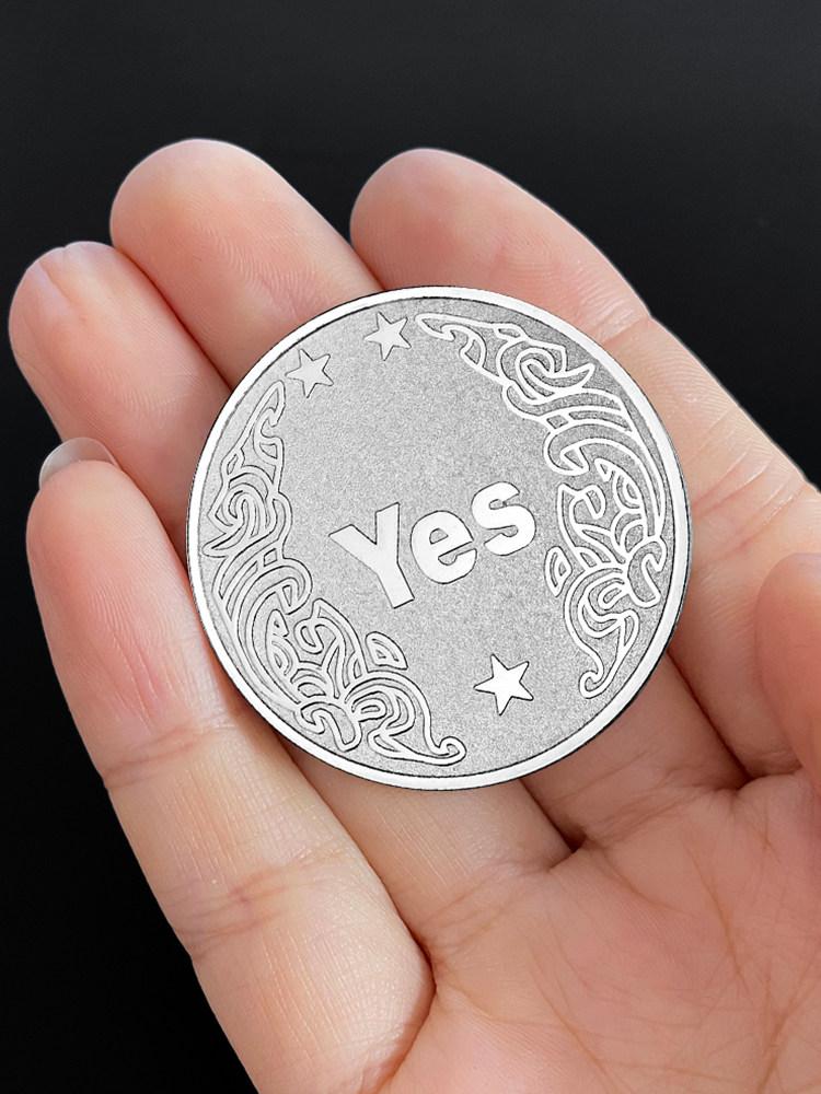기념주화 YES NO 루스터 게임 코인 장식 블라인드 박스 문라이트 실버 YES 40mm - 상세 이미지 5