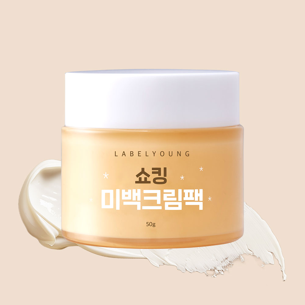 라벨영 뽀샤시 화이트닝,톤업미백케어/2in1미백크림팩/기미 주근깨완화에 도움
