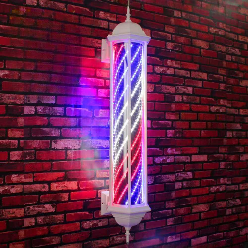 미용실 싸인볼 LED 회전간판 줄무늬 조명 벽걸이 간판 115cm 레드 블루 화이트 LED - 상품 이미지