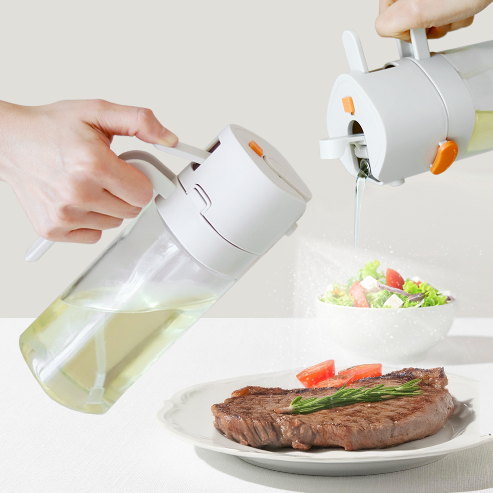자동개폐 오일스프레이 500ml 2P세트/ 분사형 오일병 유리 디스펜서 기름병 분무기 이미지 2