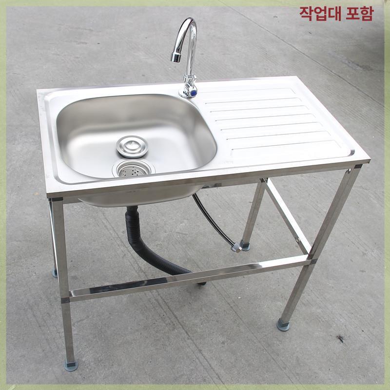 간이 캠핑카 코너형 손세정대 식당 카페용 개수대 일체형 두꺼워진 52 38cm 사각봉 포함 B - 상세 이미지 3