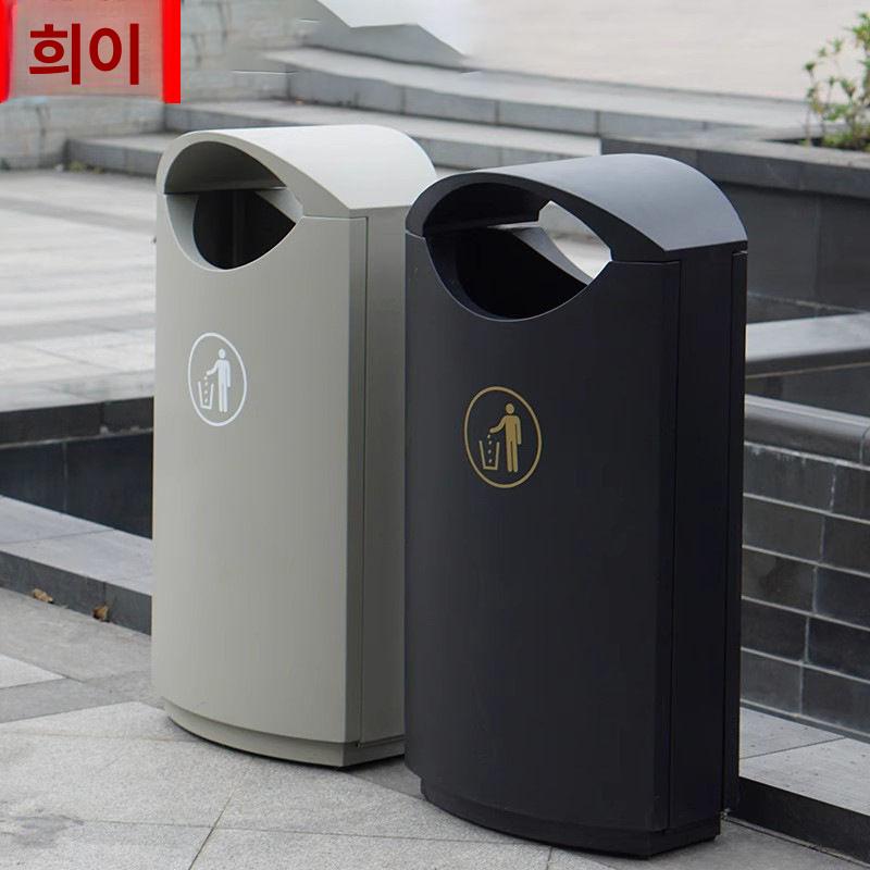 실외 화장실 야외 분리수거 길거리 공원 환경미화 용품 스몰블랙 60L 강판 - 상세 이미지 2