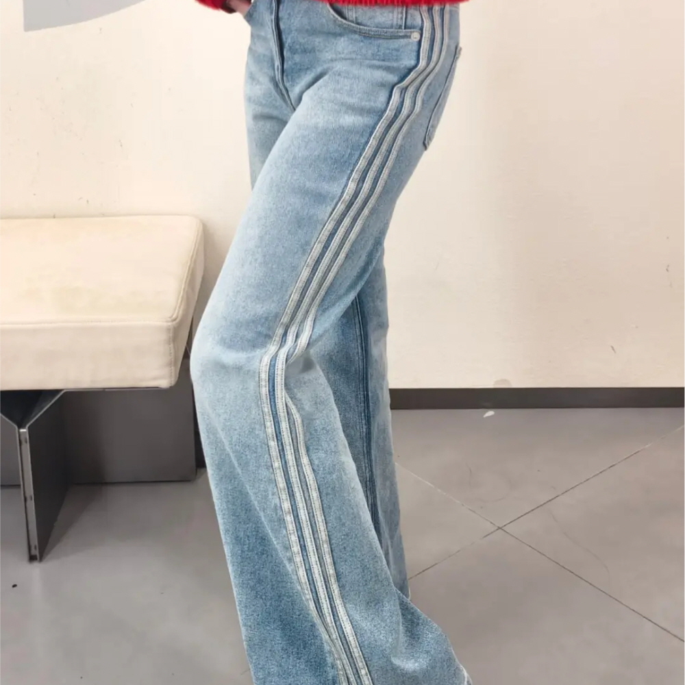 아디다스 오리지널 워시드 플레어 여성 데님 팬츠 라이트블루 KT3173 - 상세 이미지 4
