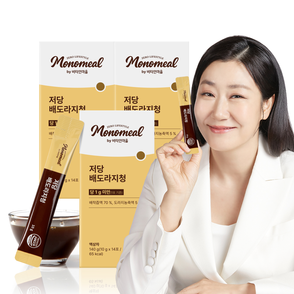비타민마을 모노밀 알룰로스 저당 배도라지청 스틱 14포, 3개 - 상품 이미지
