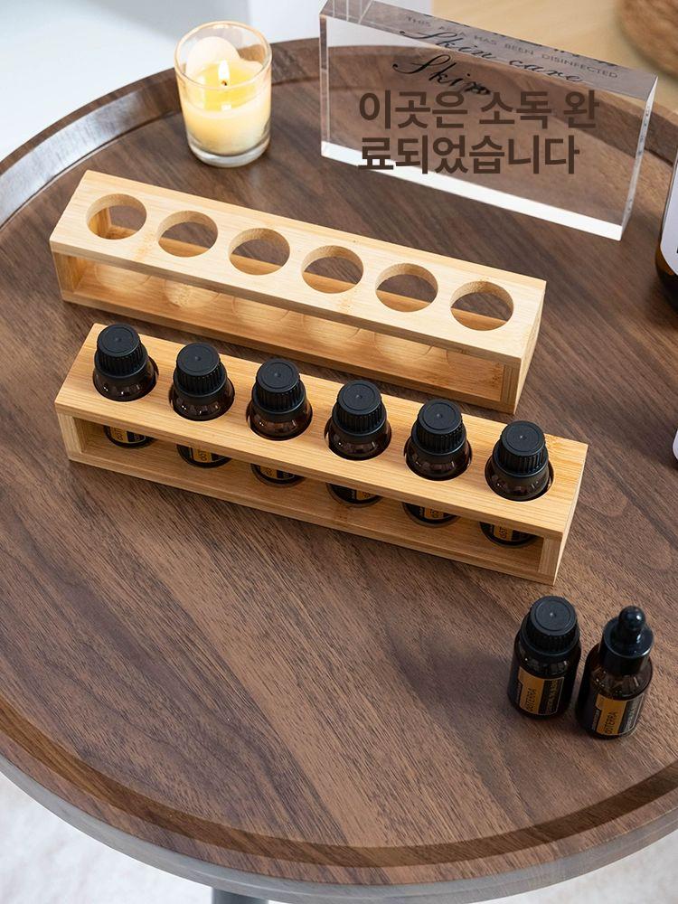 아로마오일 진열대 정리함 정리 디스플레이 우드 선반 6홀 구멍 3cm - 상세 이미지 2