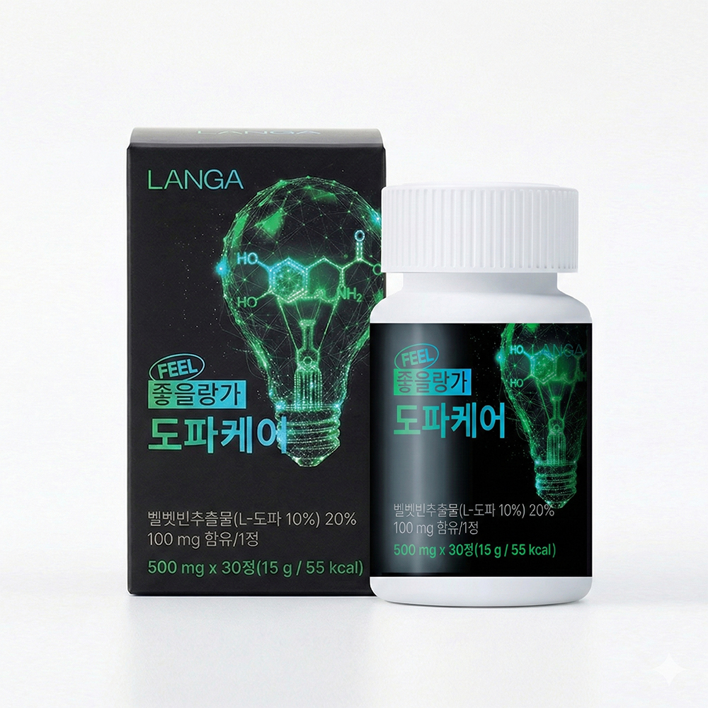 랑가 도파케어 벨벳빈추출물 L-도파 함유 하루 1알 30정, 1개 - 상품 이미지