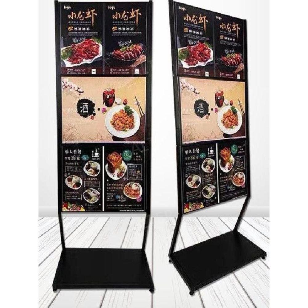 전단지 거치대 팜플렛 카다로그 도서 카탈로그 매거진랙 가판대 잡지꽂이 A-2 화이트+3단 표시 - 상세 이미지 2
